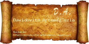 Davidovits Artemíszia névjegykártya